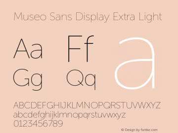 Museo Sans Display Extra Light Version 1.022; Fonts for Free; vk.com/fontsforfree图片样张