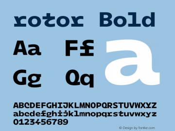 rotor Bold Version 0.002 Font Sample