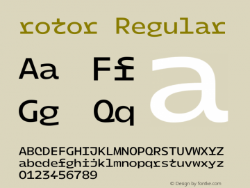 rotor Regular Version 0.002 Font Sample