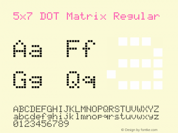 5x7 DOT Matrix Regular Version 1.0图片样张