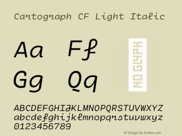 Cartograph CF Light Italic Version 2.200;hotconv 1.0.109;makeotfexe 2.5.65596图片样张