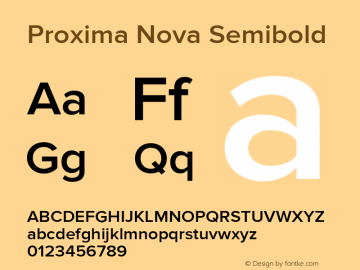 Proxima Nova Lt Semibold Version 2.003 Font Sample