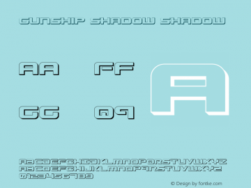 Gunship Shadow Shadow 004.000 Font Sample