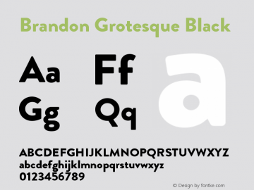 BrandonGrotesque-Black Version 001.000 Font Sample