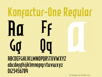 Konfactur-One OTF 1.0;PS 001.000;Core 116;AOCW 1.0 161 Font Sample