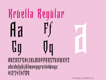 Kruella Macromedia Fontographer 4.1.5 8/1/02 Font Sample