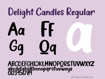 Delight Candles Version 1.00;February 9, 2021;FontCreator 13.0.0.2670 64-bit图片样张