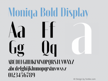 Moniqa-BoldDisplay Version 1.000 Font Sample