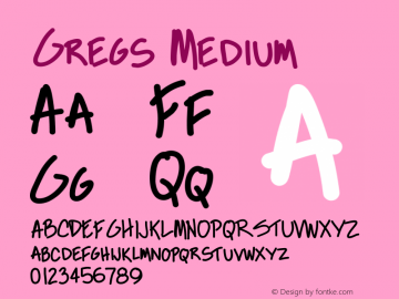 Gregs Medium Version 001.000 Font Sample