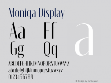 Moniqa-Display Version 1.000 Font Sample