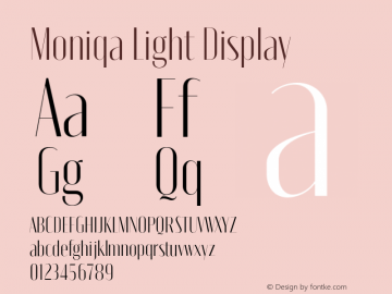 Moniqa-LightDisplay Version 1.000 Font Sample