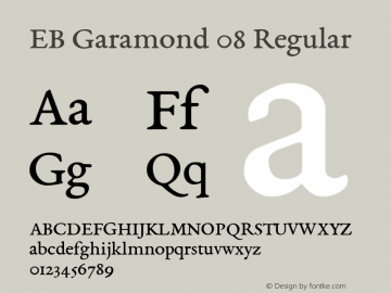 EB Garamond 08 Regular Version 0.016 ; ttfautohint (v1.8.3) Font Sample