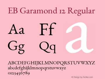 EB Garamond 12 Regular Version 0.016 ; ttfautohint (v1.8.3) Font Sample