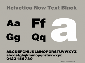 HelveticaNowText-Black Version 1.00 Font Sample