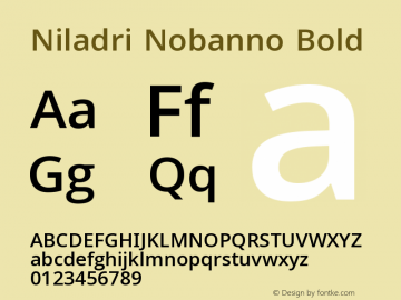 Niladri Nobanno Bold Designed & Developed by Niladri Shekhar Bala Font Sample