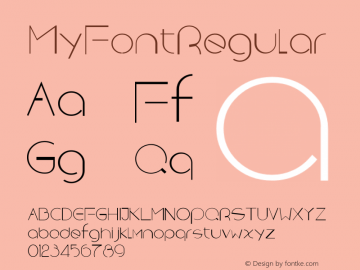 My Font Regular Version 0.001 Font Sample