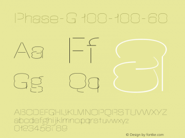 Phase-G 100-100-60 Version 2.000 Font Sample