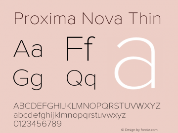 Proxima Nova Th Thin Version 2.003图片样张