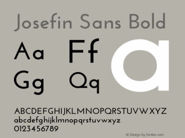 Josefin Sans Bold Version 1.0 Font Sample