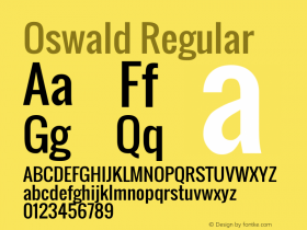 Oswald Regular Version 2.002; ttfautohint (v0.92.18-e454-dirty) -l 8 -r 50 -G 200 -x 0 -w 