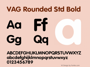 VAGRoundedStd-Bold OTF 1.022;PS 001.001;Core 1.0.31;makeotf.lib1.4.1585 Font Sample