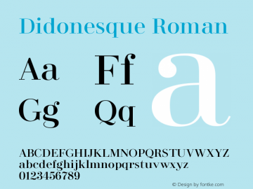 Didonesque Roman Version 1.000;PS 001.000;hotconv 1.0.88;makeotf.lib2.5.64775图片样张