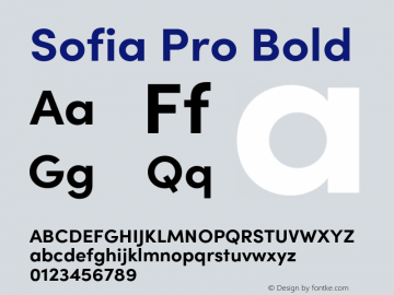 Sofia Pro Bold Version 4.0 Font Sample