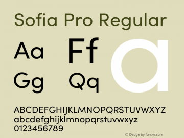 Sofia Pro Regular Version 4.0 Font Sample