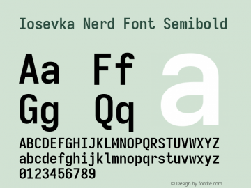 Iosevka Term SS04 Semibold Nerd Font Version 3.2.2; ttfautohint (v1.8.3) Font Sample