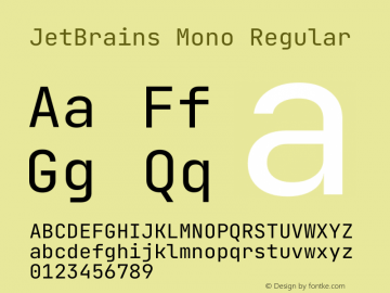 JetBrains Mono Regular Version 2.221 Font Sample