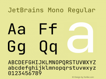 JetBrains Mono Regular Version 2.221图片样张