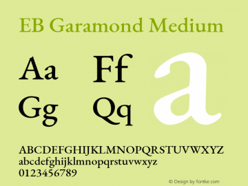 EB Garamond Medium Version 1.000; ttfautohint (v1.8.2) Font Sample