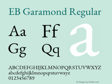 EB Garamond Regular Version 1.000; ttfautohint (v1.8.2) Font Sample