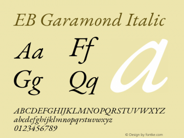 EB Garamond Italic Version 1.000; ttfautohint (v1.8.2) Font Sample