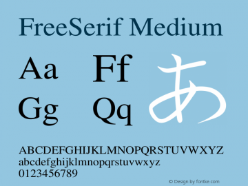 FreeSerif Medium Version $Revision: 1.15 $ Font Sample