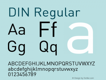 DIN-Regular 001.000 Font Sample