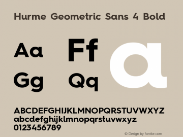 HurmeGeometricSans4-Bold Version 1.001 Font Sample