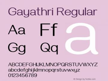 Gayathri Regular Version 1.000 Font Sample