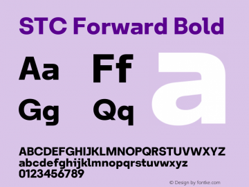 STC Forward Bold Version 1.000 Font Sample