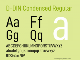 D-DIN Condensed Version 1.00 Font Sample