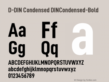 D-DIN Condensed Bold Version 1.10 Font Sample
