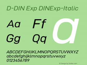 D-DIN Exp Italic Version 1.00 Font Sample