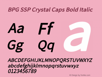 BPG SSP Crystal Caps Bold Italic Version 5.003图片样张