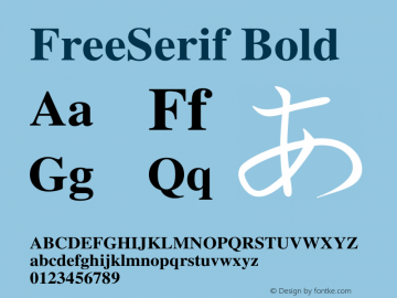 FreeSerif Bold Version $Revision: 1.30 $图片样张