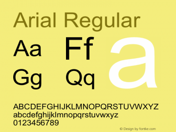 Arial Version 3.00 Font Sample