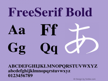 FreeSerif Bold Version $Revision: 1.57 $图片样张