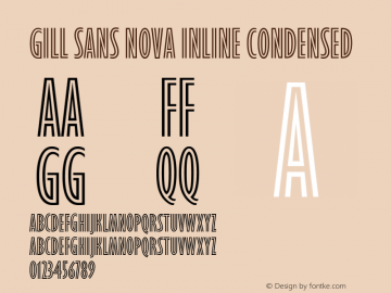 Gill Sans Nova Inline Condensed Version 1.00 Font Sample