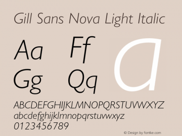 Gill Sans Nova Light Italic Version 1.00图片样张