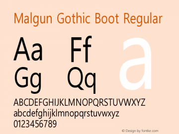Malgun Gothic Boot Version 1.38图片样张