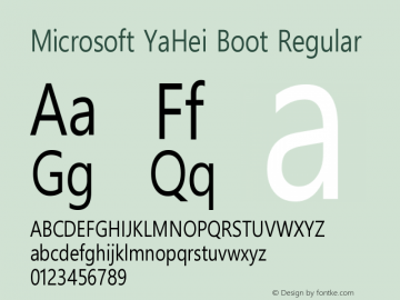 Microsoft YaHei Boot Version 1.38图片样张